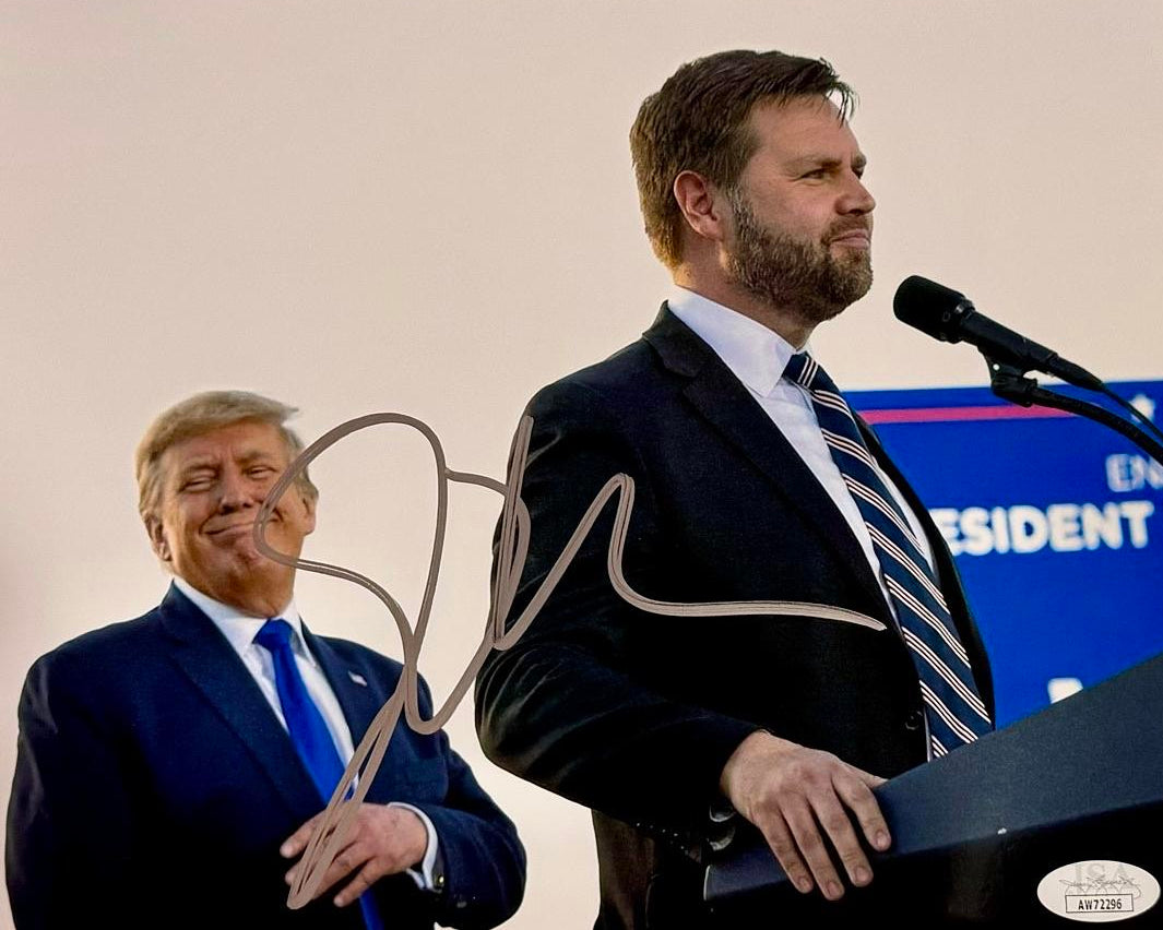 JD Vance Signed 8x10 Photo w/President Trump - JSA COA